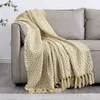 Blanket Soft Comfortable Sofa Knitted Blanket for Living Room Textile Nordic Travel Bedspread with Air Conditioner Blanket R230617