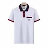 Italie Designer Polos Hommes Luxe Polo Casual T-shirt Serpent Abeille Imprimer Broderie Multi Mode High Street Hommes Manches Côtelées Split Hem PolosTop