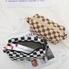 Makeup Bag Checkered Cosmetic Bag Pink Green Makeup Pouch Travel Toalette Bag Organizer Söt makeup Borstar förvaringsväska för kvinnor flickor 1224520