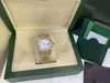 Z oryginalnymi zegarkami mody Boxluxury najwyższej jakości 18K Białe Diamentowe Diamentowe Diamentowe ramki 18038 Watch Automatic Męska zegarek