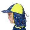 Toucas de natação Chapéu de sol azul Chapéus de natação Bucket Caps orelha pescoço proteção UV touca de praia dos desenhos animados aba larga natação ao ar livre menino menina 230617