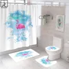 Tende Tenda da doccia con stampa di gatti divertenti Interessante animale Unicorno Tende da bagno Tappetino Decorazioni per toilette Schermo per vasca Accessori per il bagno