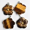 hanger kettingen mode natuurlijke tijgeroog steen gesneden goede kwaliteit charme bloemvorm hangers voor het maken van sieraden groothandel 4 stks / partij freep