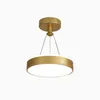 Kronleuchter Moderne LED-Kronleuchter für Schienengänge dekorieren minimalistischen Balkon Ring Deckenpendelleuchte Goldene Schmiedeeisen-Leuchte