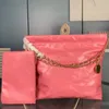 Bolsa feminina de grife 22bag Tote bag Bolsa grande de couro Bolsa de ombro feminina Saco de compras saco de lixo