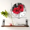 Horloges murales Rose rouge fleur horloge cuisine maison salon chambre décorative enfants décor suspendu