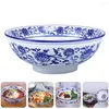 Servies Sets Aziatische Kommen Chinese Kom Granen Soep Salade Pasta Porselein Vintage Blauw Serveren Noddles Voor Thuis Keuken 7inch