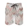 Shorts pour hommes Or Rose Marbre Géométrique Hommes Plage Impression 3D Lâche Planche de Surf Beachwear Abstrait