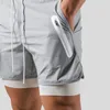 Men's Shorts LYFT Running Shorts Men 2 In 1 Double-deck Quick Dry GYM Sport Fitness Jogging Workout Shorts Men Sports Short Pants Bottoms 230617