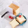 1 pieza de guía de corte de tostadas ajustable para rebanar pan casero, rebanador de pan de plástico para rebanar pan, utensilios de cocina plegables para hornear (blanco)