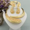 Collier Boucles d'oreilles Set Africain Wedding Earge Bracelet Ring Woman Bijoux Gold Bijoux de mode Fashion Party Party For Lady Gift