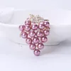 Brooches Enamel Full Purple Pearl Grape Women Alloy Weddings Banquet Brooch Pins Gifts