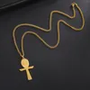 Pendentif Colliers LIKGREAT Lotus Fleur Croix Mythologie Ankh Collier En Acier Inoxydable Égyptien Amulette Bijoux