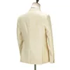 Costumes pour hommes 2023 manteau Design Beige pour hommes veste pantalon 2 pièces côté droit bouton ensemble robe fête garçon d'honneur mariage