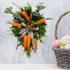 Decorative Flowers Artificial Easter Carrot Wreath Foam Carrots Wall Hanging Garland With Stripe Decor For Windows 7.5x4.3inch