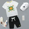 Enfants Designer Vêtements Ensembles Été Coton Top Qualité T-Shirt Pantalon Ensemble Marque Impression Enfants 2 Pièces Vêtements bébé Garçons Fille 2-7T Mode Petit Moyen Appare