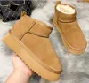 Hot sell Women Ultra Mini Boot Platform Ankle snow Boots Aus Sheepskin Plush casual keep warm boots