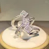 Cluster Ringe 925 Silber Luxus Zirkonia Für Frauen Braut Verlobung Hochzeit Schmuck CZ Femmale Zubehör Ganze Finger