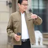 Chaquetas para hombre, chaqueta de negocios de marca para hombre, abrigos informales con cuello vuelto y cremallera, ropa de oficina para hombre mayor de mediana edad para papá