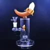 Wholesale Banana Shape Hookahs Glass Tobacco smoking Bongs pipe Creative Unique Fruit Style Showerhed Perc Percolator Water Oil burner Dab Rig Bong