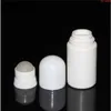 50 x 50ml Plastic White Roll On Bottles 50cc Liquid Deodorant Cosmetic Personal Care Roll-on Container with Big Roller Ballgoods Fmebu