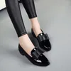 SURES Buty Single Shoe Damskie Bow Wersja Koreańska moda Moda Moda Wskazane palce dużego rozmiar jasnobrązowa skórzana nisko obcasowa mała