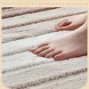 Tapis rayé tapis de salle de bain épaissi cheveux longs tapis de sol porte de toilette absorbant salle de bain tapis de baignoire tapis de cuisine antidérapant coussinet de pied