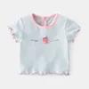 T-shirts été filles Blouse chemises à fleurs pour enfants tout-petits T-shirts bébé hauts enfants vêtements 1-3 ans 230617