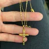 Chains YIEEYINY Brand Authentic 24k Gold Necklace Plated Cross Women & Men Couple Jewelry Gifts