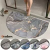 Alfombras de secado rápido, alfombra de baño absorbente, felpudo suave de barro de diatomeas, semicírculo, alfombra antideslizante, alfombra decorativa para cuarto de baño y ducha