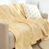 Cobertor de algodão amarelo para sofá toalha colcha para cama casa viagem moda 150*200 200*230 R230617