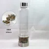 Natural Crystal Quartz Glass Water Bottle Crushed Quartz Obelisk Wand Healing Energy Bottles Rostfritt stål CAP OGICP