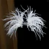 Hair Clips 2pcs Fringed Feather Clip Wedding Accessories For Women Outdoor Show Performances Hairpin Bride Tiaras Jewelry