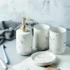 Sets 4 Piece Ceramics Bathroom Accessories Set Durable Includes Soap Dispenser Tumbler Soap Dish Ideas Home Gift for Ware Hotel Decor