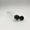 50 pcs Free Shipping 10 50 80 100 ml Transparent Plastic perfume bottle whit black Flip the top cover Empty Containers Jtfxk