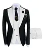 Suits New Costume Homme Popular Clothing Luxury Party Stage Men's Suit Groomsmen Regular Fit Tuxedo 3 Peice Set Jacket+Trousers+Vest