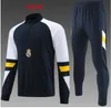 2023 2024 Survêtement de football du Real Madrid 23 24 Combinaison d'entraînement de football à manches longues à moitié tirée Kits de jogging Veste Chandal pour hommes et enfants