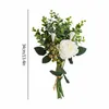 Decorative Flowers Artificial White Rose Flower Bouquet Wedding Decoration Supplies Home Table Vase Handheld