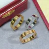 Aşk yüzüğü 3.6mm ince alyans çift altın kaplama 18k tasarımcı kadın için kadın için t0p kalite resmi reprodüksiyonlar moda lüks yıldönümü hediyesi 009