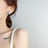 Ohrstecker Koreanische asymmetrische blaue Emaille für Frauen Mädchen Liebe Herz Sonne Mond kleine Mode Party Schmuck Zubehör