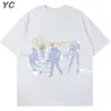 Heren T-shirts Vintage Gothic Oversized T-shirt voor heren Harajuku Hip Hop Tops Esthetische Grafische Print Y2k Kleding Streetwear Mode Koreaanse Tees 230617
