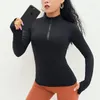 Active Shirts Women Quarter Zip Pullover Running Long Sleeve Activewear Tops Tight Lightweight Workout Fitness T-shirt With Thumb Hole