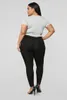 Jeans da donna 2023 Nero Bianco Taglie forti Per le donne Moda Pantaloni a matita in denim elasticizzati a vita alta Pantaloni casual da donna XL-4XL