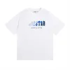 Designer de moda roupas tees tsihrts camisas na moda marca trapstar azul branco gradiente bordado tshirt mens manga curta puro algodão casual casal