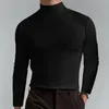 Men's T-Shirts Men's High Neck Slim Fit Long Sleeve T-shirt turtleneck for men slim elastic thin pullover 230617