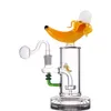 Unique Narguilé Forme De Banane Verre Brûleur À Huile Bongs Pommeau De Douche Perc Percolateur 14mm Joint Femelle Huile Dab Rigs Bong Avec Tuyaux De Brûleur À Huile En Verre Mâle