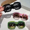 Gafas de sol cuadradas Vintage para hombre y mujer, gafas de sol de gran tamaño con degradado a la moda, gafas de moda creativas, accesorios Y2k