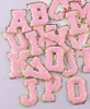 Collectable Pink Letters Alphabet Sequins Towel Embroidered Chenille Patches For DIY Clothing Bags Jacket Iron On Accessories Applique letter A-Z