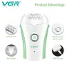 Epilatör VGR705 Kadın Epilator Elektrikli Kadın Yüzü Epilover Lady Shaver Bikini Düzeltme Vücut Dağınık Bacak Şarj Edilebilir Depilasyon 230617