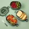 Bento Boxes Lunch Box 2000 мл 3-уровневой стекабелируемой корпус Bento запечатанная утечка для утечки для питания микроволновая печь Безопасные портативные студенты работники пищевые контейнер 230617